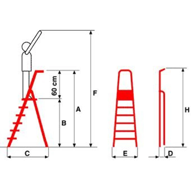 Vendita online Scala 6 gradini compresa pedana modello Quadra